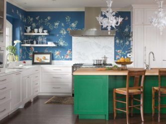 Papel de parede moderno para a cozinha (240 + Foto): Catálogo de idéias