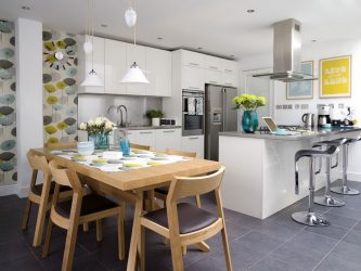 Papel de parede moderno para a cozinha (240 + Foto): Catálogo de idéias
