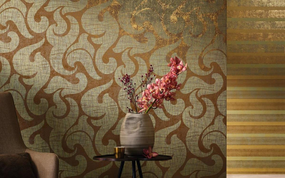 Papel de parede com serigrafia - uma obra de arte em um interior. Design exclusivo de seda 125+ Photo