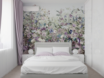 Papel de parede com serigrafia - uma obra de arte em um interior. Design exclusivo de seda 125+ Photo