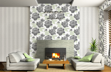 Papel de parede com serigrafia - uma obra de arte em um interior. Design exclusivo de seda 125+ Photo