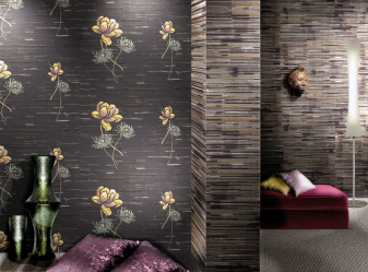 Papel de parede com serigrafia - uma obra de arte em um interior. Design exclusivo de seda 125+ Photo