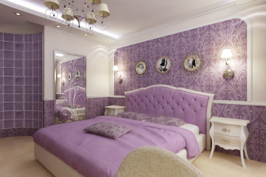 Papel de parede cor lilás na concepção da sala de estar, quarto e outros quartos. Combinações e combinações bem sucedidas (mais de 90 fotos)