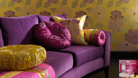 Papel de parede cor lilás na concepção da sala de estar, quarto e outros quartos. Combinações e combinações bem sucedidas (mais de 90 fotos)