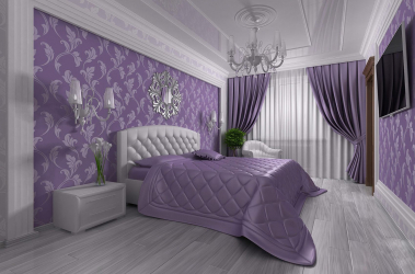 Papel de parede cor lilás na concepção da sala de estar, quarto e outros quartos. Combinações e combinações bem sucedidas (mais de 90 fotos)