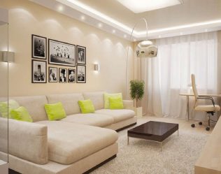 Papéis de parede bonitos na sala de estar: mais de 150 fotos de interiores. Idéias modernas de combinar