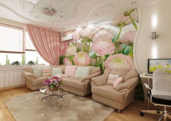 Papéis de parede bonitos na sala de estar: mais de 150 fotos de interiores. Idéias modernas de combinar