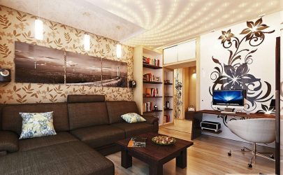 Papéis de parede bonitos na sala de estar: mais de 150 fotos de interiores. Idéias modernas de combinar