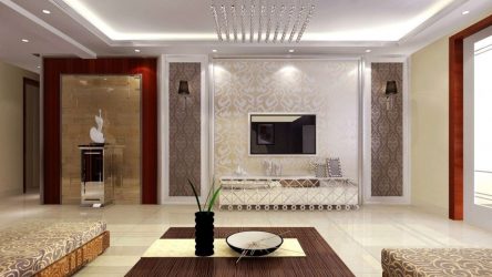 Papéis de parede bonitos na sala de estar: mais de 150 fotos de interiores. Idéias modernas de combinar