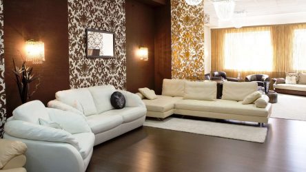 Papéis de parede bonitos na sala de estar: mais de 150 fotos de interiores. Idéias modernas de combinar