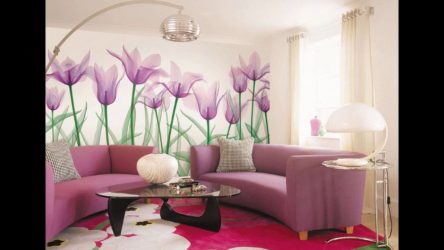 Papéis de parede bonitos na sala de estar: mais de 150 fotos de interiores. Idéias modernas de combinar