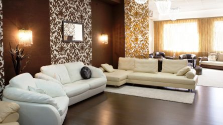Papéis de parede bonitos na sala de estar: mais de 150 fotos de interiores. Idéias modernas de combinar