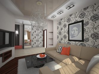 Papéis de parede bonitos na sala de estar: mais de 150 fotos de interiores. Idéias modernas de combinar