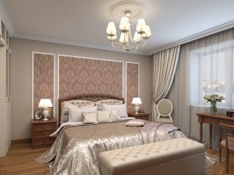 Combinação de papel de parede de quarto: mais de 240 fotos de combinações de interiores bonitas