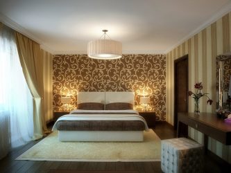 Combinação de papel de parede de quarto: mais de 240 fotos de combinações de interiores bonitas
