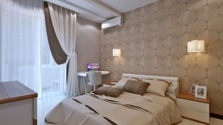 Combinação de papel de parede de quarto: mais de 240 fotos de combinações de interiores bonitas
