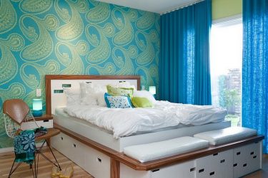 Combinação de papel de parede de quarto: mais de 240 fotos de combinações de interiores bonitas