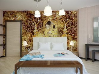 Combinação de papel de parede de quarto: mais de 240 fotos de combinações de interiores bonitas