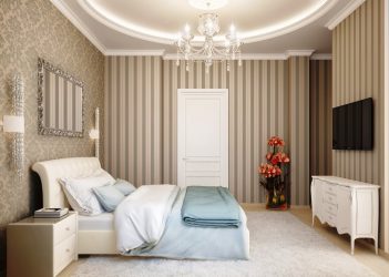 Combinação de papel de parede de quarto: mais de 240 fotos de combinações de interiores bonitas