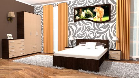 Combinação de papel de parede de quarto: mais de 240 fotos de combinações de interiores bonitas
