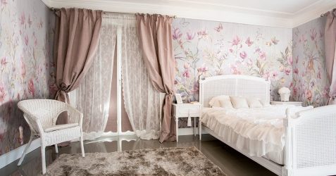 Combinação de papel de parede de quarto: mais de 240 fotos de combinações de interiores bonitas