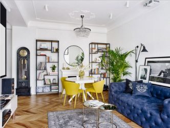 Studio Apartment: Soluções de estilo com elementos decorativos. 205+ Idéias Fotográficas de interior moderno