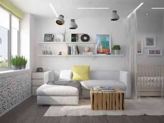 Studio Apartment: Soluções de estilo com elementos decorativos. 205+ Idéias Fotográficas de interior moderno