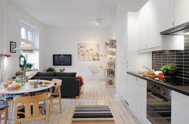 Studio Apartment: Soluções de estilo com elementos decorativos. 205+ Idéias Fotográficas de interior moderno