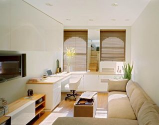 Studio Apartment: Soluções de estilo com elementos decorativos. 205+ Idéias Fotográficas de interior moderno