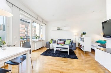 Studio Apartment: Soluções de estilo com elementos decorativos. 205+ Idéias Fotográficas de interior moderno