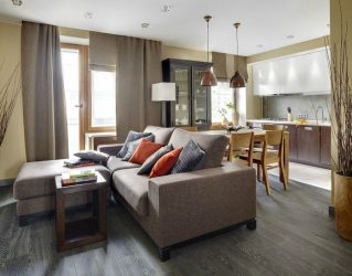 Studio Apartment: Soluções de estilo com elementos decorativos. 205+ Idéias Fotográficas de interior moderno