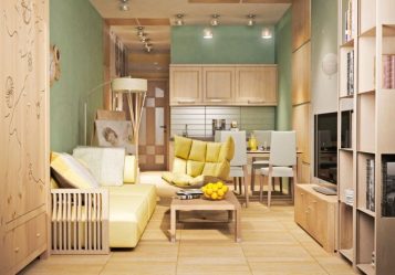 Studio Apartment: Soluções de estilo com elementos decorativos. 205+ Idéias Fotográficas de interior moderno