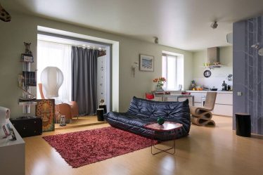Studio Apartment: Soluções de estilo com elementos decorativos. 205+ Idéias Fotográficas de interior moderno