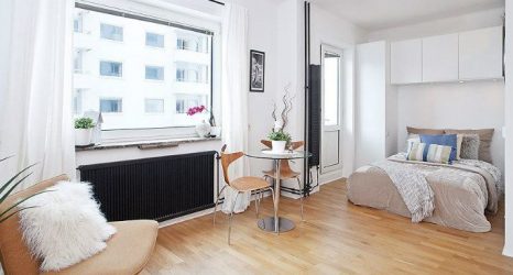Studio Apartment: Soluções de estilo com elementos decorativos. 205+ Idéias Fotográficas de interior moderno
