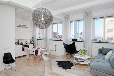 Studio Apartment: Soluções de estilo com elementos decorativos.205+ Idéias Fotográficas de interior moderno