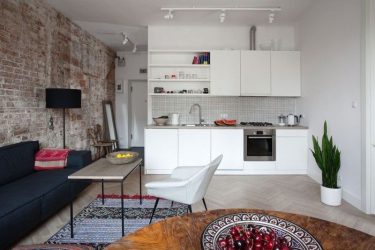 Studio Apartment: Soluções de estilo com elementos decorativos. 205+ Idéias Fotográficas de interior moderno
