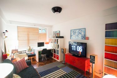Studio Apartment: Soluções de estilo com elementos decorativos. 205+ Idéias Fotográficas de interior moderno