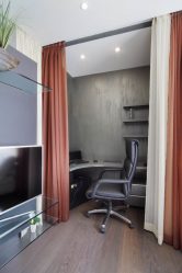 Studio Apartment: Soluções de estilo com elementos decorativos. 205+ Idéias Fotográficas de interior moderno