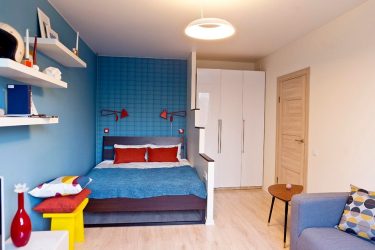Studio Apartment: Soluções de estilo com elementos decorativos. 205+ Idéias Fotográficas de interior moderno