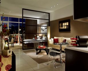 Studio Apartment: Soluções de estilo com elementos decorativos. 205+ Idéias Fotográficas de interior moderno