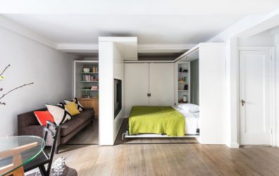 Studio Apartment: Soluções de estilo com elementos decorativos. 205+ Idéias Fotográficas de interior moderno
