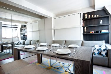 Studio Apartment: Soluções de estilo com elementos decorativos. 205+ Idéias Fotográficas de interior moderno
