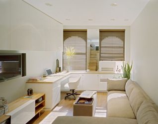 Studio Apartment: Soluções de estilo com elementos decorativos. 205+ Idéias Fotográficas de interior moderno