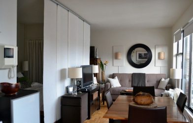 Studio Apartment: Soluções de estilo com elementos decorativos. 205+ Idéias Fotográficas de interior moderno