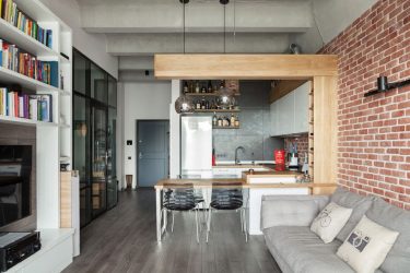 Studio Apartment: Soluções de estilo com elementos decorativos. 205+ Idéias Fotográficas de interior moderno