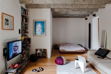Studio Apartment: Soluções de estilo com elementos decorativos. 205+ Idéias Fotográficas de interior moderno