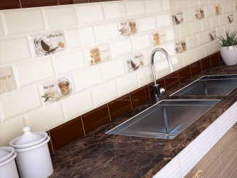Porco no interior: Características e formas de colocação (avental de cozinha, piso, banheiro, paredes). Qual é o segredo da popularidade? (120 + fotos)