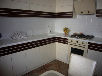Porco no interior: Características e formas de colocação (avental de cozinha, piso, banheiro, paredes). Qual é o segredo da popularidade? (120 + fotos)