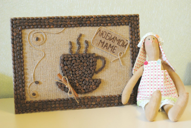 O artesanato mais incomum e interessante de café e grãos de café para 5+. Oficinas fáceis para iniciantes passo a passo (130 + foto)