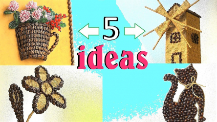 O artesanato mais incomum e interessante de café e grãos de café para 5+. Oficinas fáceis para iniciantes passo a passo (130 + foto)